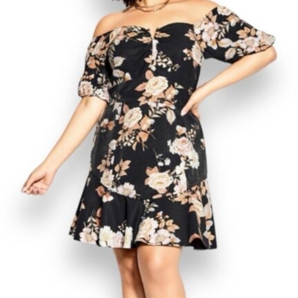 ✨ City Chic Aria Floral Dress Floral Mini – Brand New NWT! ✨ Plus Size 20